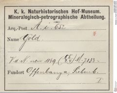 Etiketten zu Gold (NHMW-MIN-Ai652)